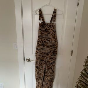 Topshop animal print overalls